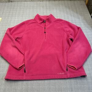 L.L. Bean Pink Fleece Quarter-Zip Sweatshirt